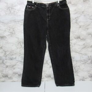 Tommy Hilfiger Black Vintage Y2K Straight Leg Denim Jeans Size 18